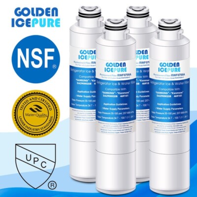 4 Pack Fit for Samsung HDX FMS-2 RF260BEAESR/AA HAFCIN Water Filter