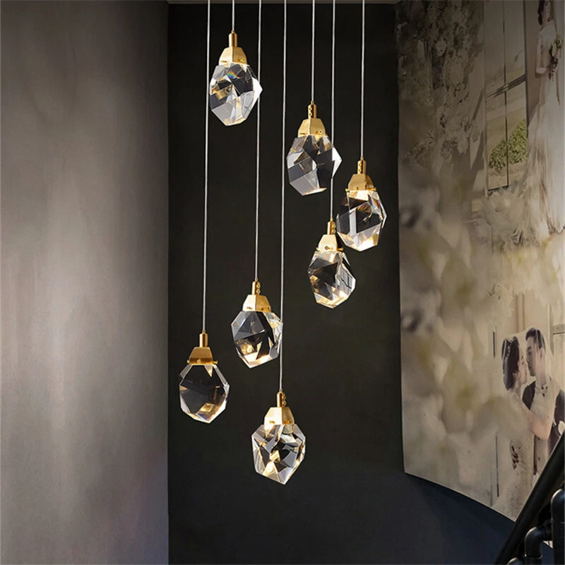 Dining Room Pendant Lights Crystal Bedroom Pendant Light Gold Bar Ceiling Lights - Image 3 of 4