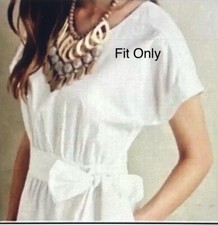 HD IN PARIS Anthropologie White Domain Sleeve Pleated Waist Tie Dress White US 2