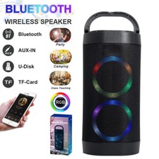 Portable Dual 2" Bluetooth Mini Speaker Rechargeable Wireless Stereo Bass USB FM