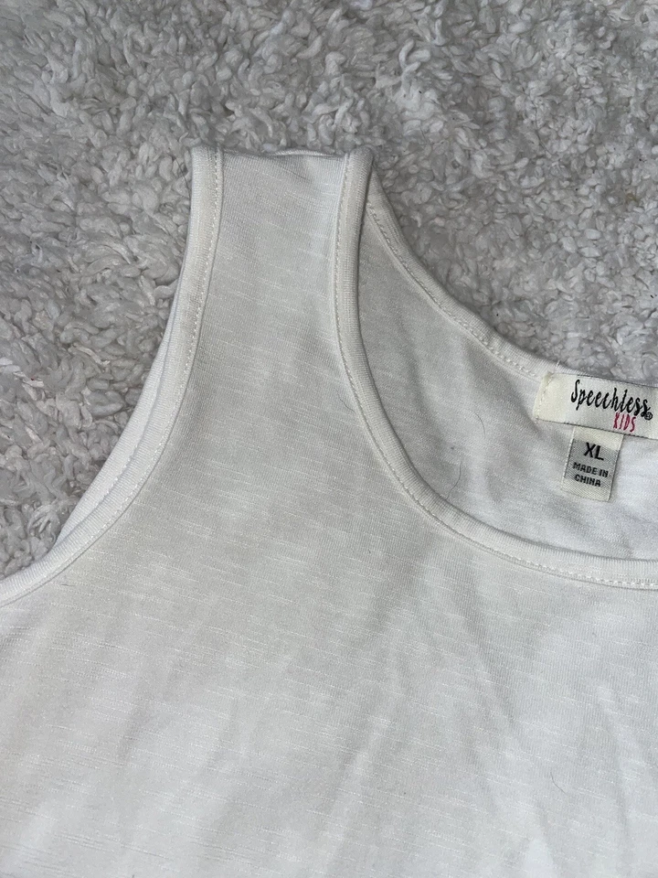 Speechless girls sz. XL white tank top. Cute, Grt quality - Image 4 of 4