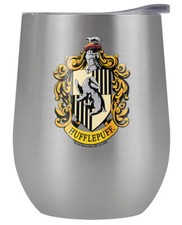 Harry Potter Hufflepuff Crest 12oz Wine Tumbler Steel Insulated Leak Resistant