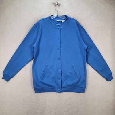 Vtg Blue Grandmacore Snap Unique Varsity Cardigan Blair