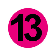 Inventory Control Number 13 Stickers  2" Round  Self Adhesive  500 Labels