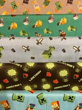 FAT QUARTER MINECRAFT FRIENDS 18" x 21" COTTON QUILT