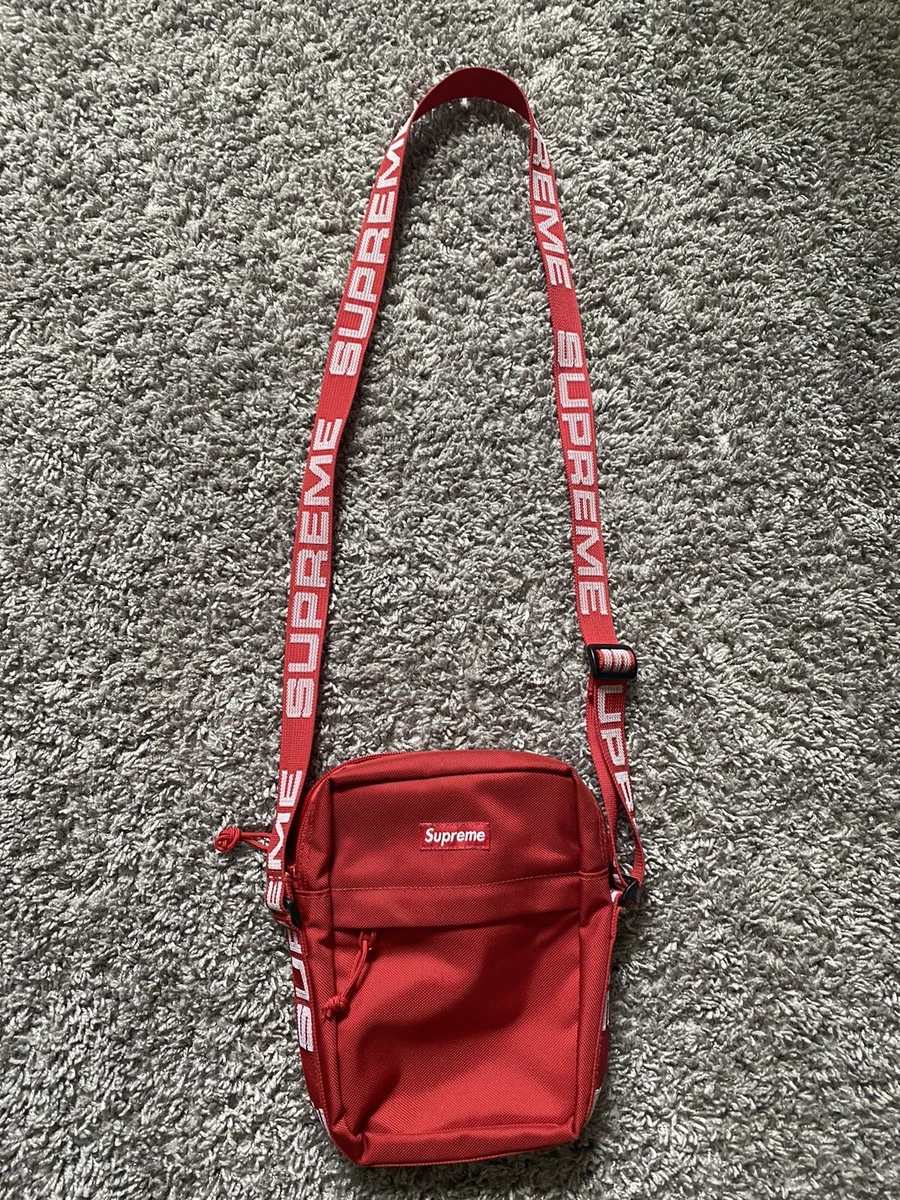 red supreme crossbody bag