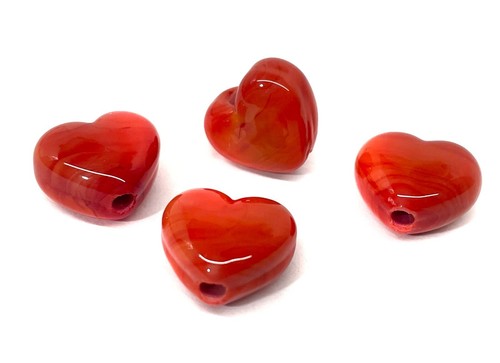 Heart Handmade Lampwork Glass Beads From Murano OOAK Tamara Yarilo Brand 4 Pcs - Picture 51 of 59