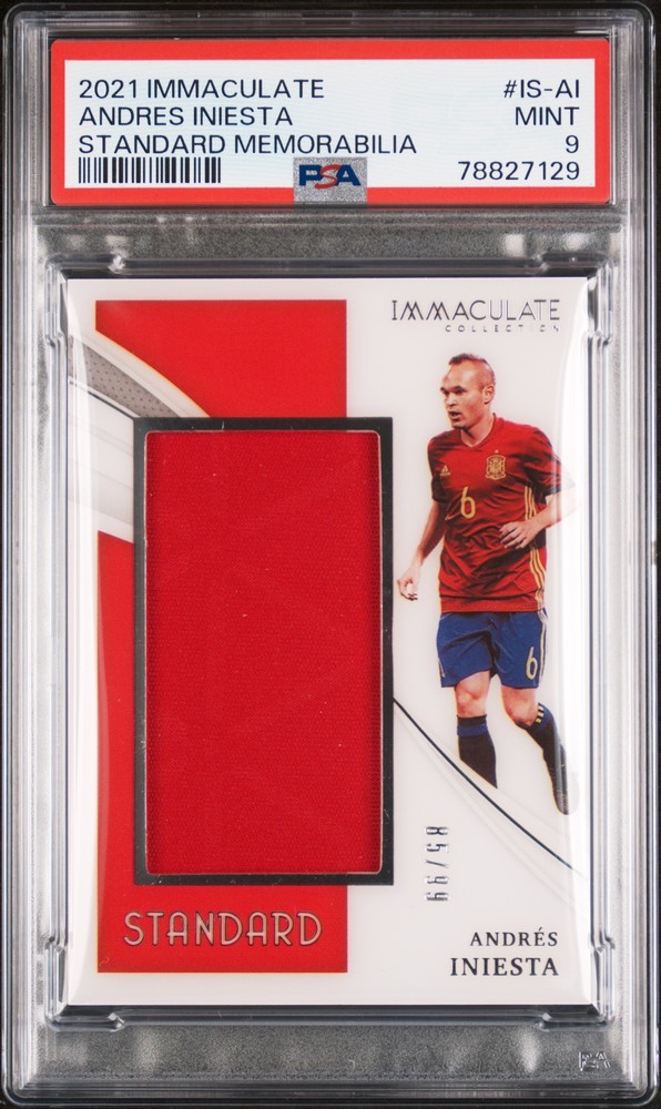 2021 PANINI IMMACULATE COLL IMMACULATE STANDARD MEM ANDRES INIESTA 85/99 PSA 9