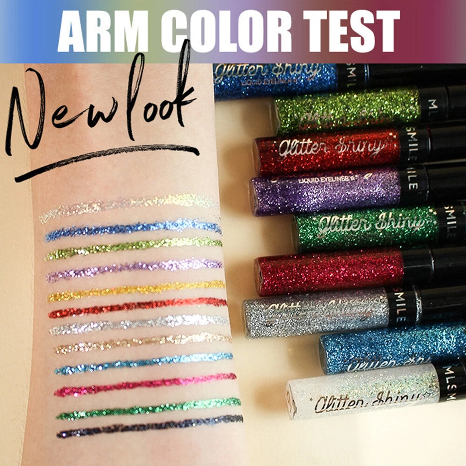Liquid Eyeshadow Metallic Eyeliner Glitter Sequin Diamond Shimmer Pearlescent ! - Image 4 of 4