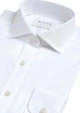 Atica Mens White Shirt Button Down Spread Dress Cotton Essential Twill Weave