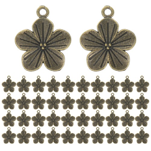 50pcs Necklace Pendant Charms For Jewelry Making Unique Flower Charms for Craft - 第 7/10 張圖片