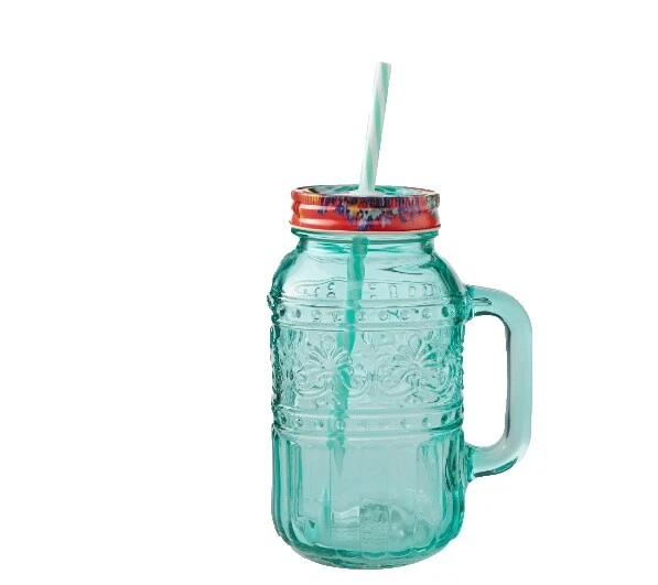 Frascos de vidrio decorado Mason drinking