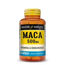 Mason Natural Maca 500 mg - Enhanced Sexual Performance & Vitality, 60 Capsules