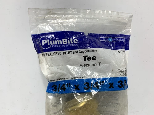 Jones Stephens C77441LF Plumbite Tee Fitting 3/4" x 3/4" x 3x4" - Picture 2 of 6