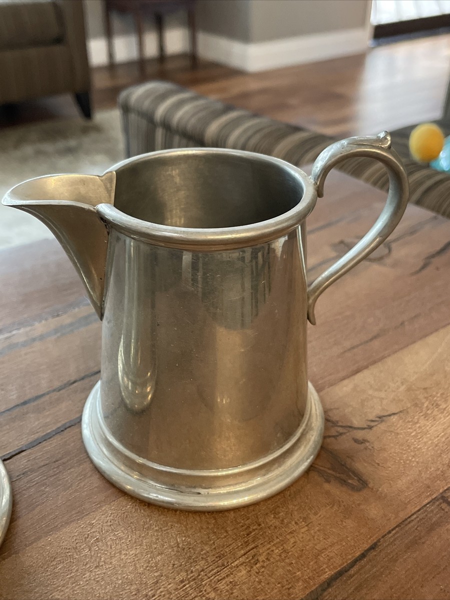 Vintage Worcester Silver Co New York English Pewter Coffee Creamer