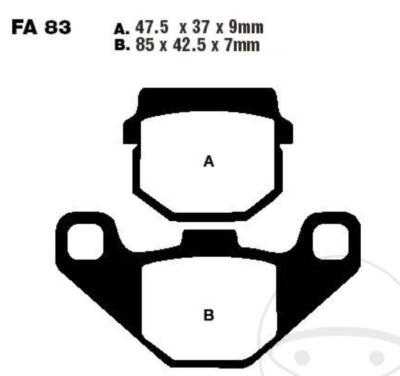 EBC Bremsbeläge FA083HH Kwasaki für CPI Crab AR KMX KX A B E G L R T 50 100