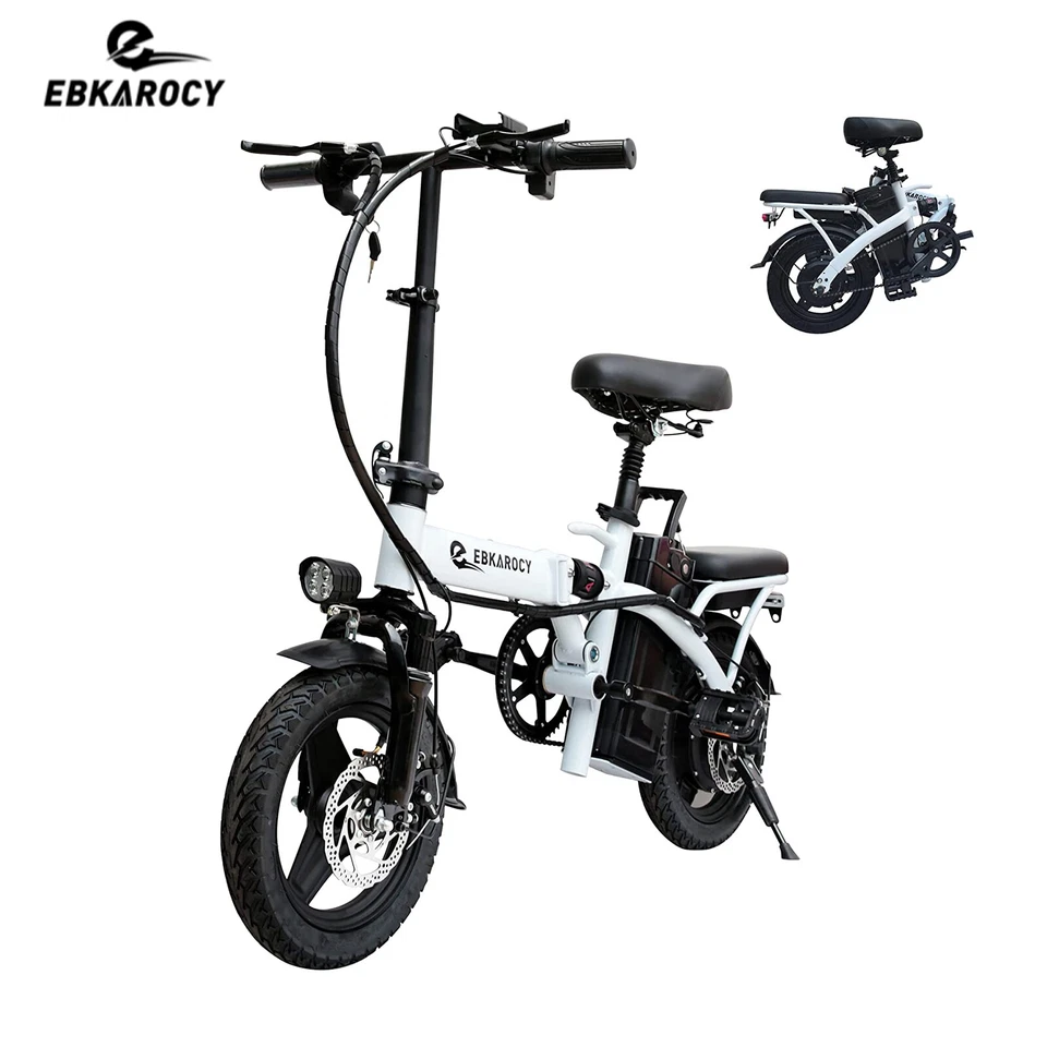 Bicicleta eléctrica de ciudad plegable con motor de 14" 400W 48V 15AH batería de iones de litio Foto 2 de 4