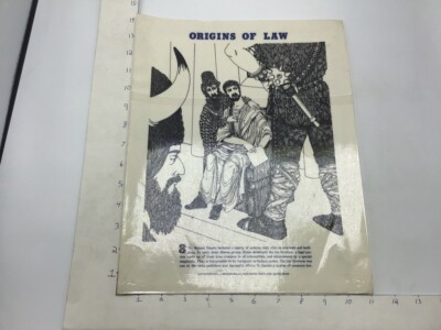 Original 1974 ORIGINS OF LAW Poster - ROME -IUS GENTIUM- J Weston Walch 11 x 14''