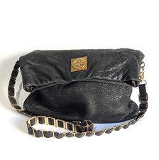 Tory Burch Louisa Soft Leather Messenger Bag Crossbody Purse Black