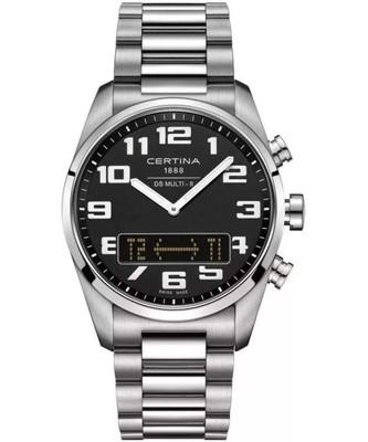 Certina DS Multi-8 Men's Watch, Black Dial, Stainless Steel Bracelet