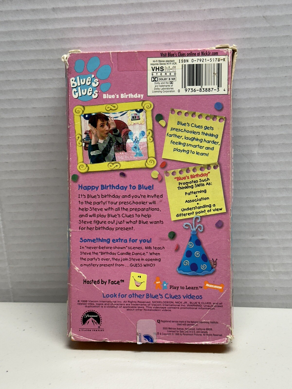 Blue's Clues : Blue's Birthday VHS 1998 Blues Nick Jr Nickelodeon ...