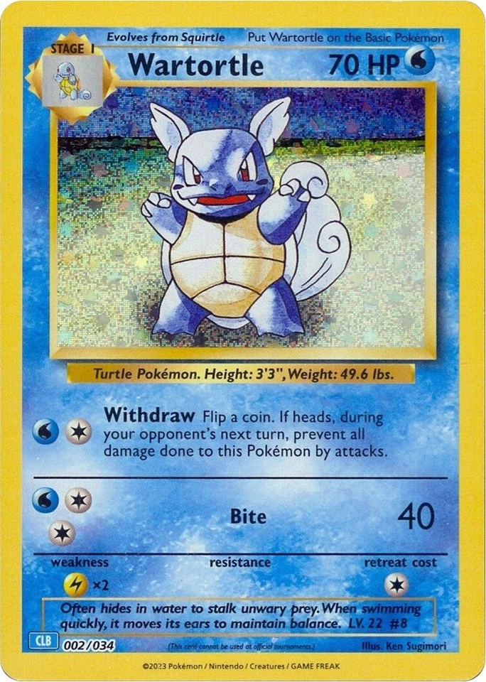 Wartortle 002/034 Trading Card Game Classic