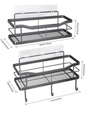 Corner Shower Caddy 2 Pack Adhesive Bathroom Accessories with Soap Holder