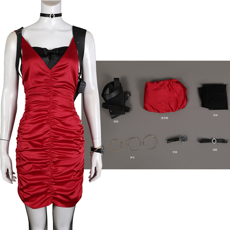 fitted lace wedding dress Amazon.com: WGGHOQ RE4 Remake Ada Wong Cosplay Costume, Game Ada Wong  Cosplay Sexy Red Embroidered Dress with Gun Bag for Halloween (Red, XS),  X-Small : Clothing, Shoes & Jewelry