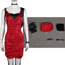 Resident Evil 4 Game Ada Wong Cosplay Costume Red Dress Lady 3D Outfit Halloween
