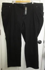 NWT Lee Black Straight Leg Jeans Womens Size 30W 53x31 Relaxed Stretch 48-33554