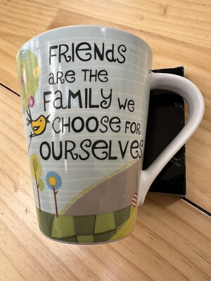 Good Life Bone China Tasse ''Freunde sind die Familie, die wir selbst wählen''