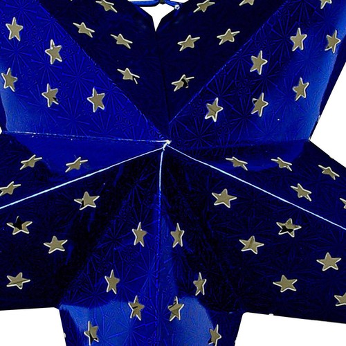 Papierstern 3D 10 LED blau Weihnachtsstern Faltstern Batterie mit Timer 5 Zacken - Bild 3 von 5