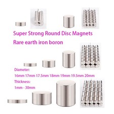 Image of Super Strong Round Disc Magnets Rare-Earth Magnet Dia 16-20mm Thickness 1-30mm