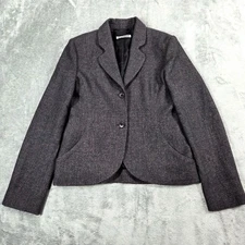 Jil Sander Blazer Womens 38 Blue Gold Metallic Wool Alpaca Italy Raf Simons 09