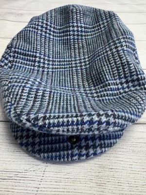 Brixton Hooligan Hat Flat Cap Fitted Mens 7 1/4 Celadon Green Plaid Lightweight