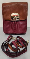 Small Women's Crossbody Bag/Wallet Purple Brown Adjustable Strap