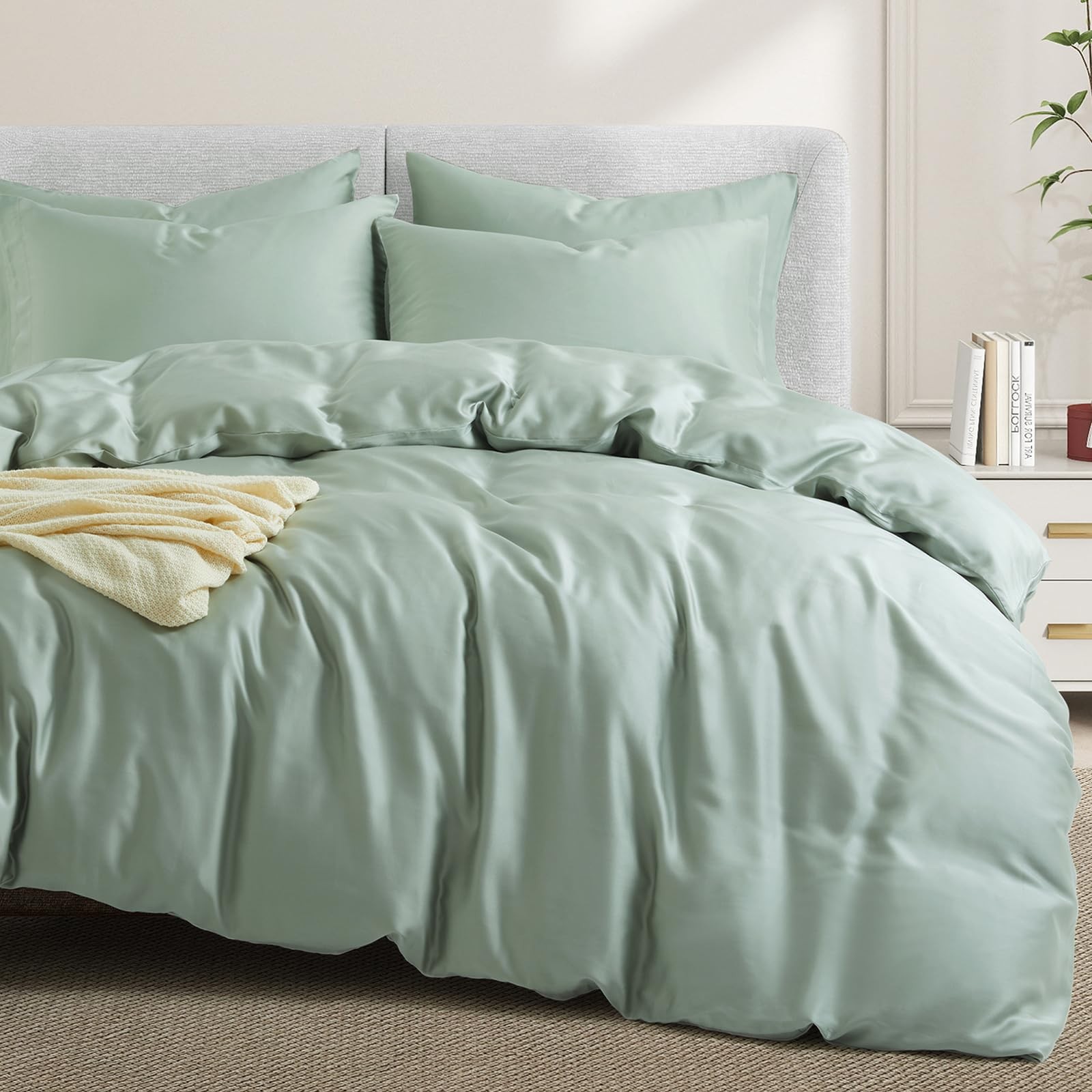 3PCS Cooling Duvet Cover Full/Queen Size, 60% Tencel Lyocell + 40% Cotton Com...