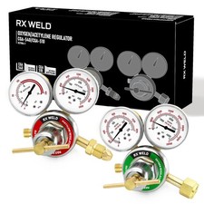RX WELD Oxygen Acetylene Regulator Set, CGA540 CGA510, B Size Medium-duty cu