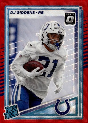 2025 Donruss #364 DJ Giddens Optic Rated Rookies Preview Red Power