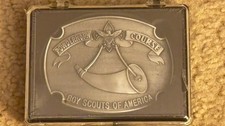 Discontinued BSA Powderhorn Course Belt Buckle New In Box, Sealed In Wrapper