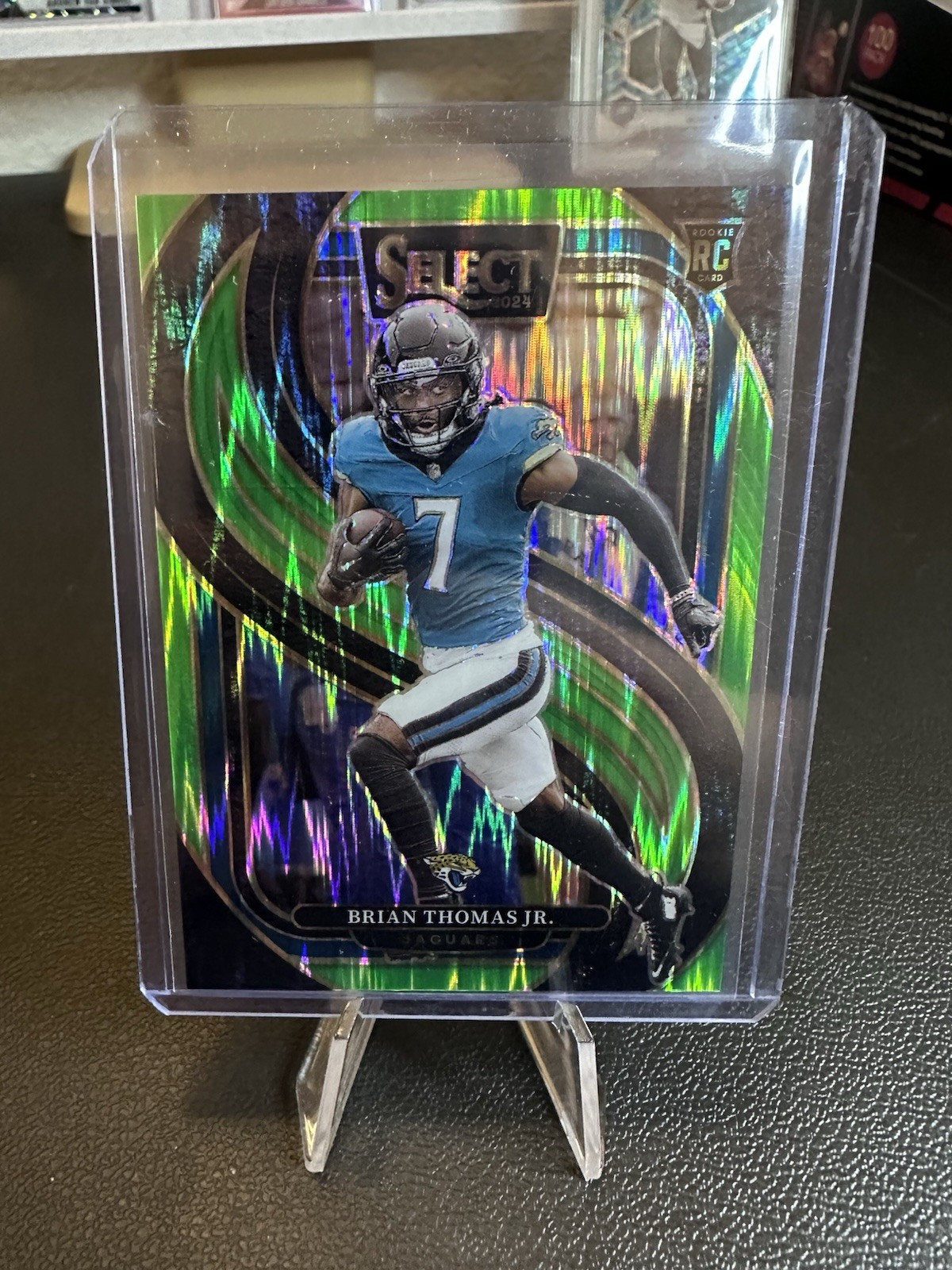 2024 Panini Select - Brian Thomas Jr. #143 Neon Green Shock Prizm /499 (RC)
