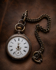 Taschenuhr 800er Silber , Halbmond/Krone mit ...