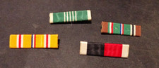 US MILITARY WWII CONFLICT Ribbons Set of 4 thin Service made in USA used