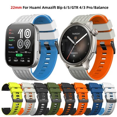 22mm Silicone Strap for Amazfit Bip 6 5 Bip6 Balance GTR 4 3 Sport Watch Band
