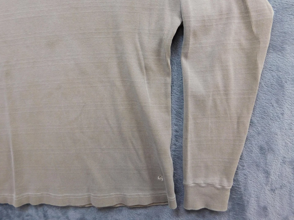 Gramicci Shirt Womens Medium Taupe Long Sleeve Crewneck Rib Knit Made in USA - Image 3 of 4