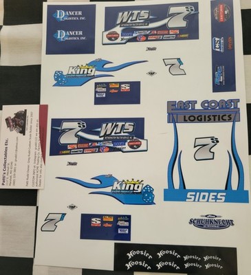 #7S Jason Sides ''Double Down''  1/18th Sprint Car Custom Vinyl Decals, at P.C.E.