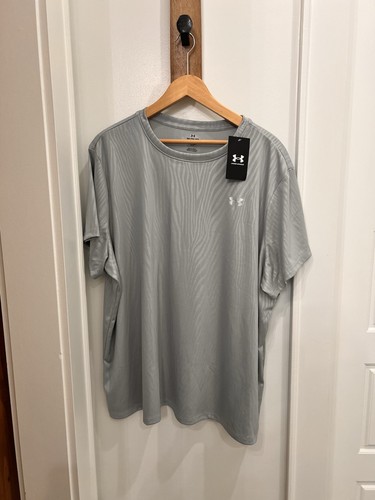 Under Armour Women's Gray Velocity Emboss Short Sleeve Loose T-Shirt 2XL NWT