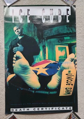 Ice Cube Death Certificate promo poster 1991 rap hip Original