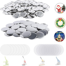 200 Sets Metal round Button Supplies Button Making Parts, 58Mm/2.25 Inch Pin Mak