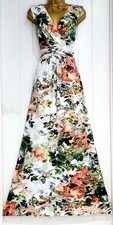 ✨ MONSOON Edlyn Butterfly Floral Long Jersey Holiday Stretchy Maxi Dress Size 16